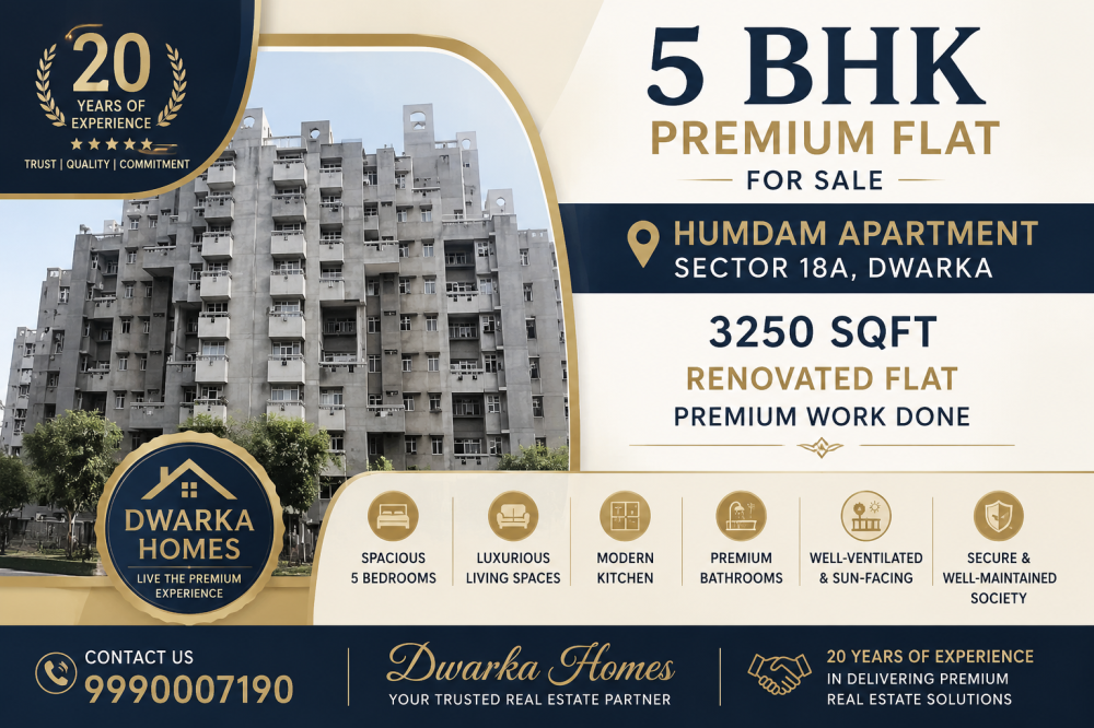 5 bhk flat for sale in Humdam Apartment sector 18A Dwarka 
